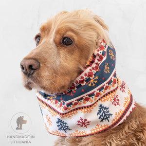 Waterproof winter dog snood made of softshell fabric, long ear dog snood Winter Folk by Distinguish Me
