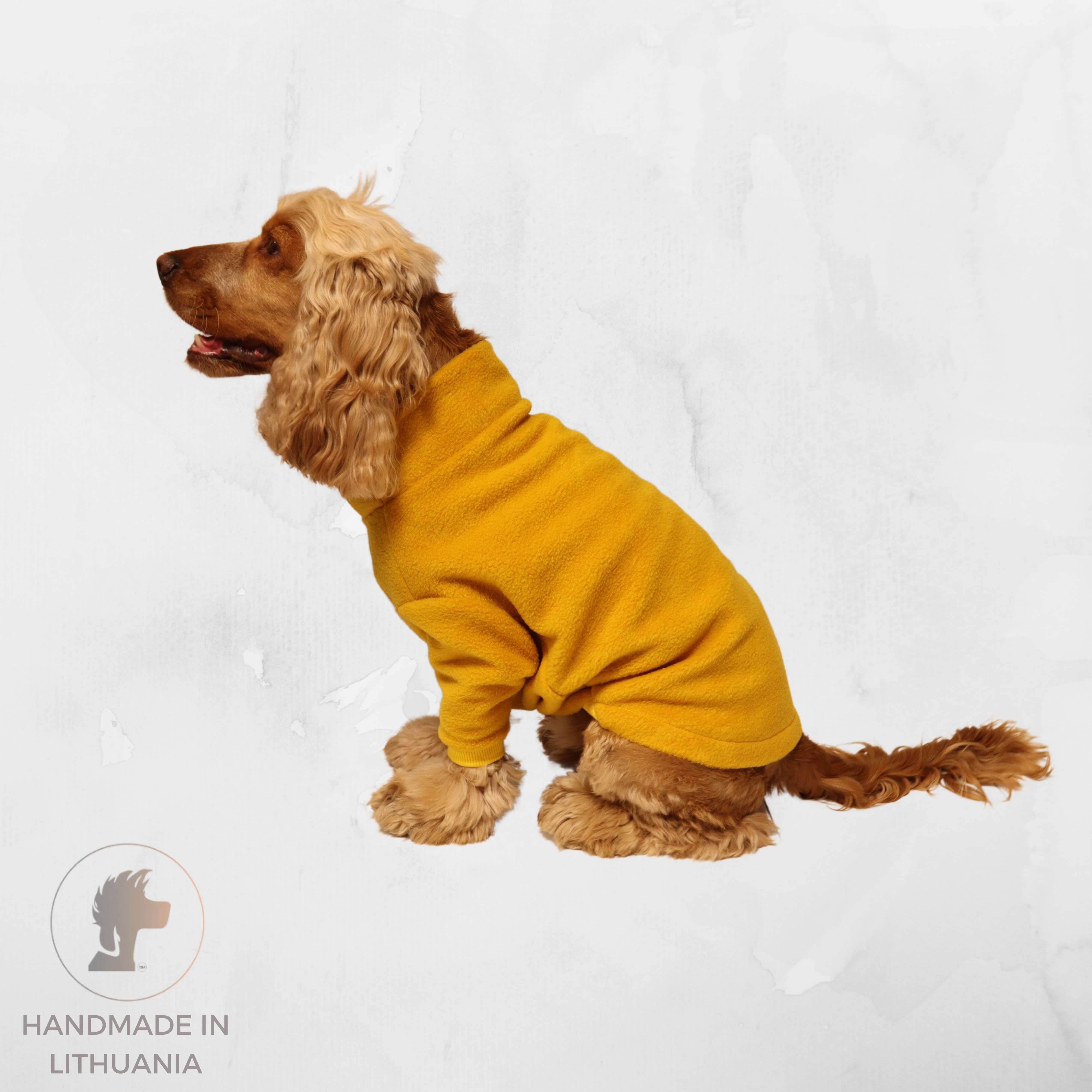 Handmade Fleece Dog Jumper | Yellow