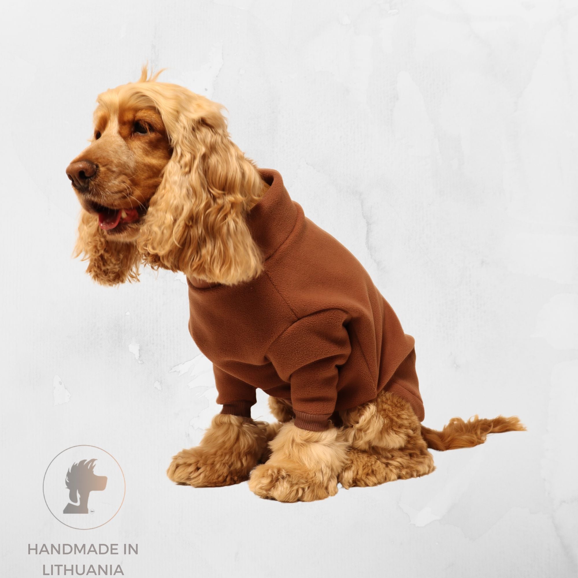 Handmade Fleece Dog Jumper | Mocha Mousse