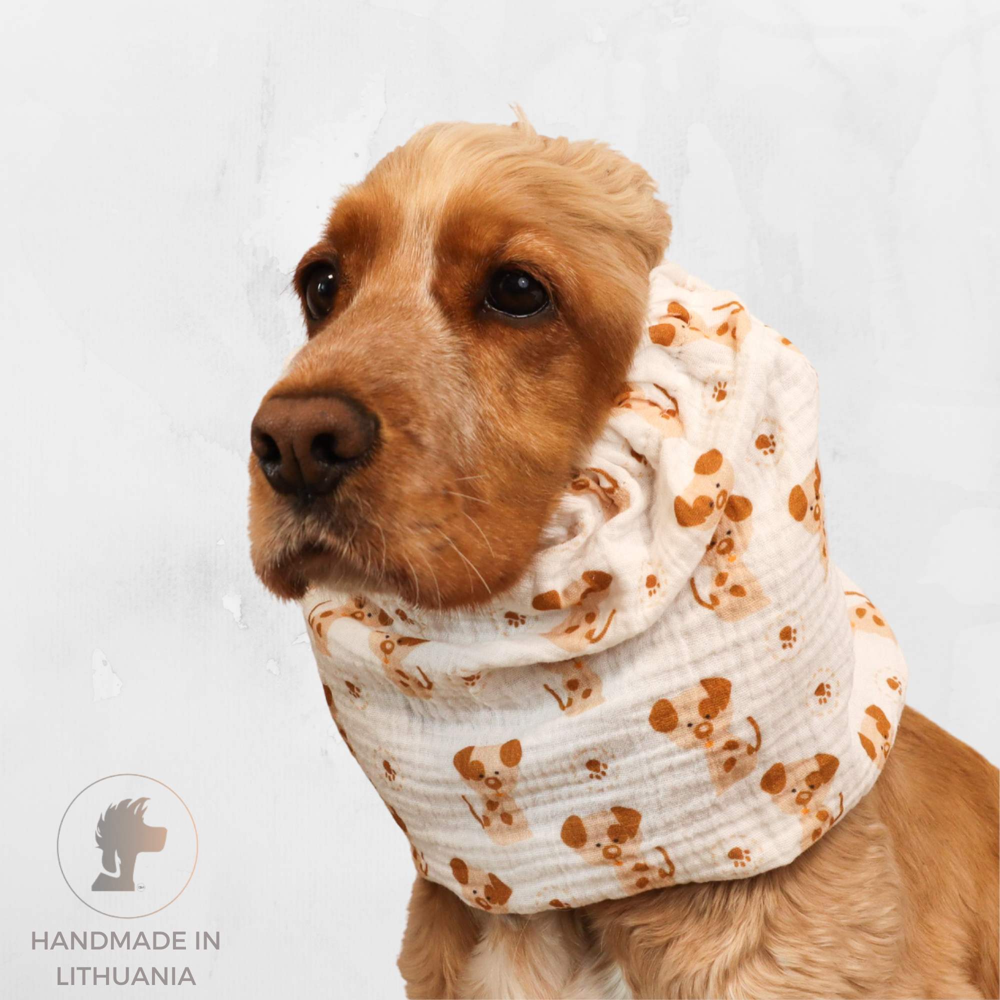 puppy print dog snood for long ears distinguish-me