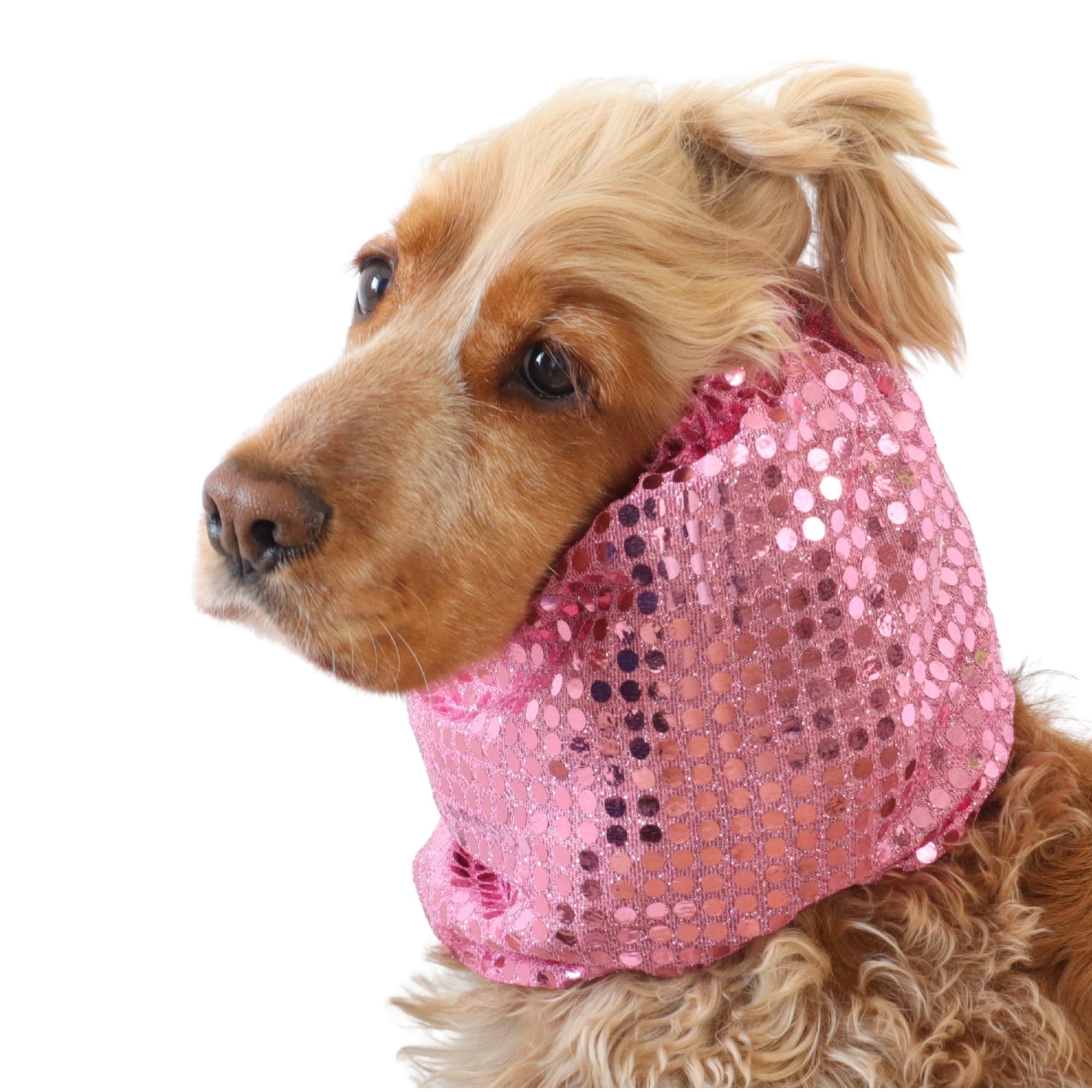 sparkly pink dog snood