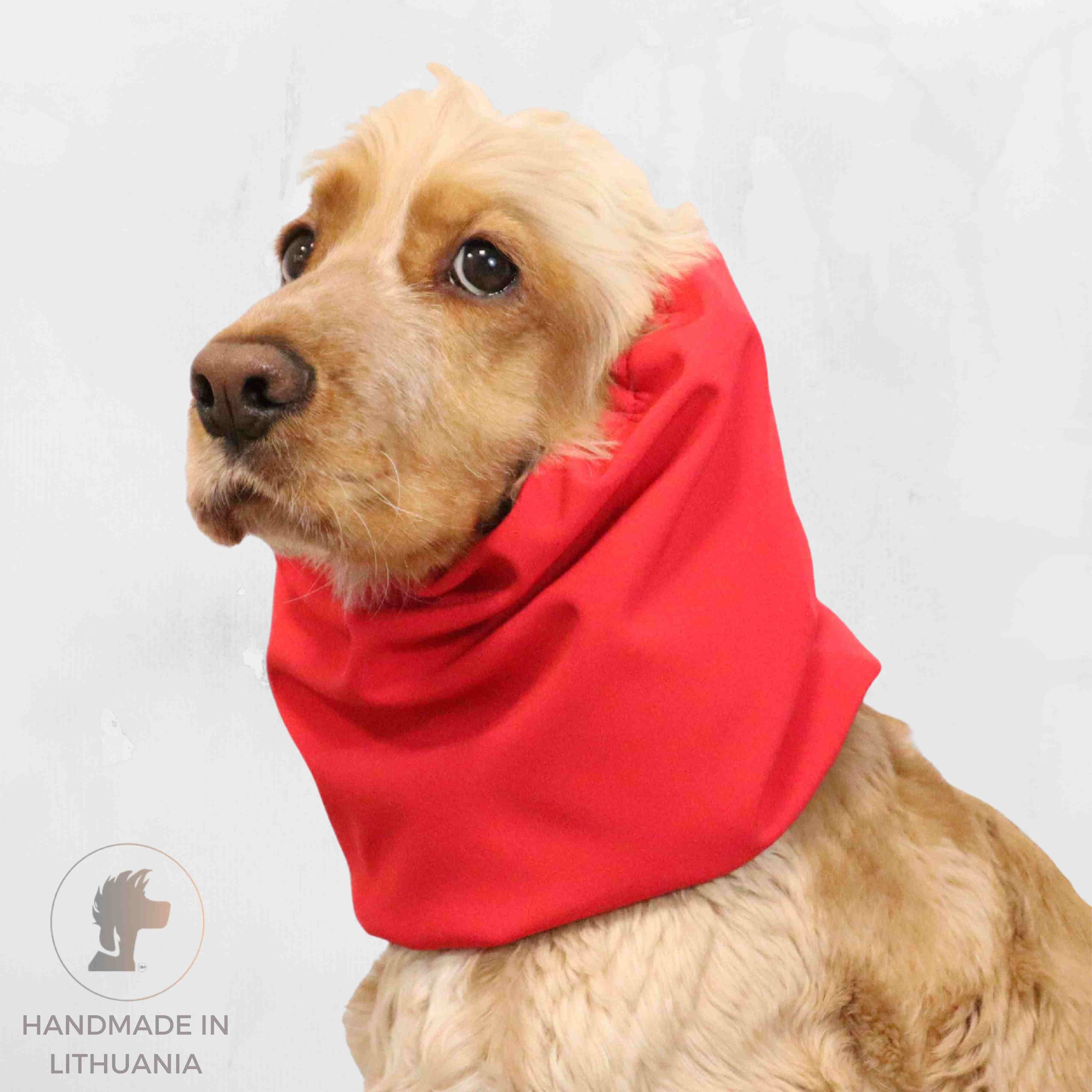 waterproof red softshell winter warm dog snood distinguish me