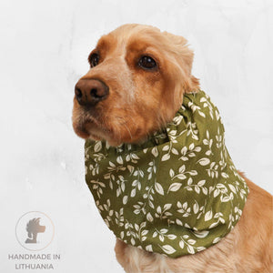 cotton dog snood leafy style for summer walks distinguish-me