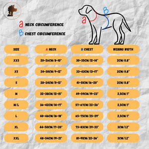 harness size guide by distinguish me 