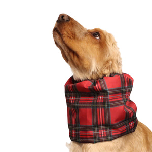 Dog Snood Red Tartan By Distinguish Me