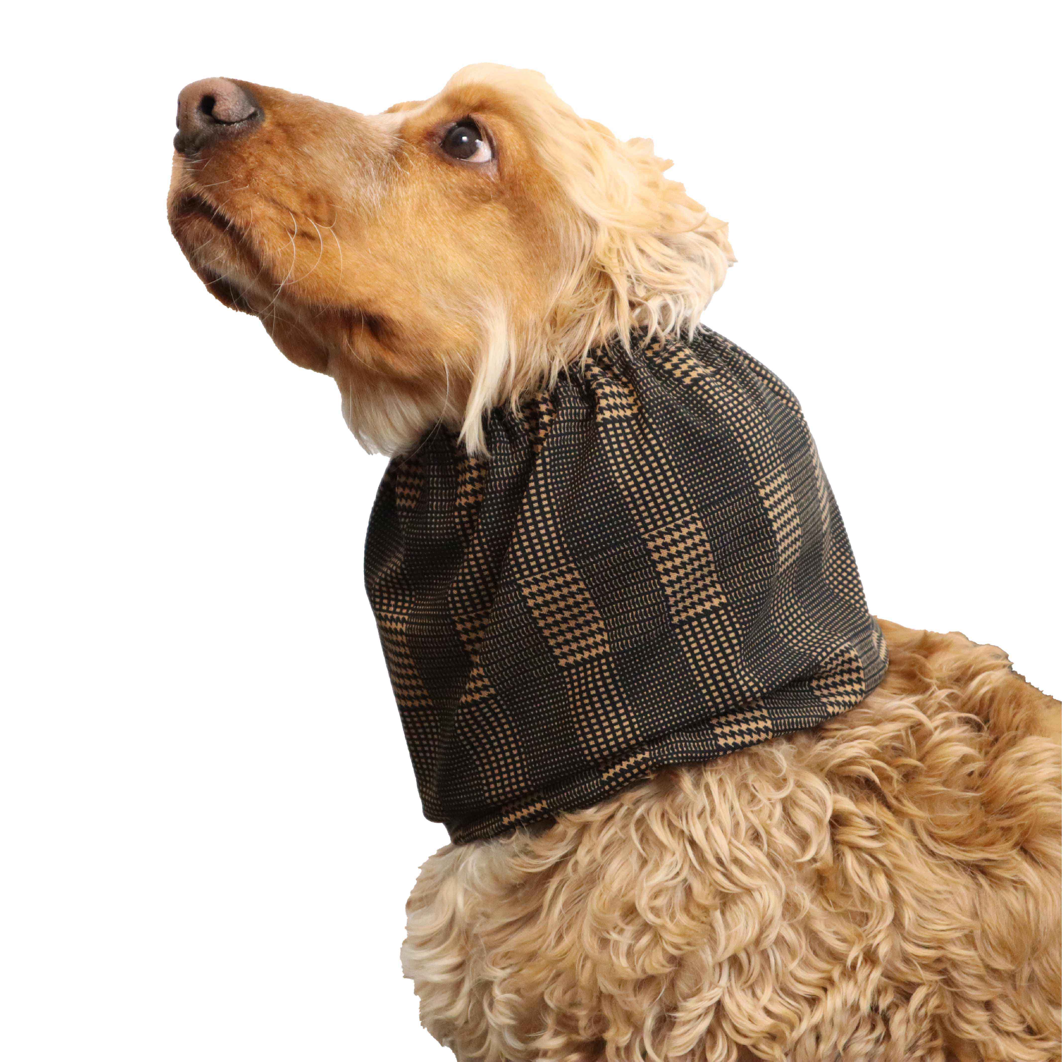 Plaid dog snood with fleece lining Distinguish Me